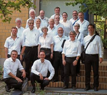 Die Choralschola beim ersten Berliner Festival der Religionen in der Werkstatt der Kulturen am 10. Juli 2016