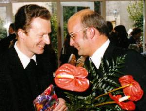 Pfarrer Michael Schlede mit Hans-Jürgen Lischka