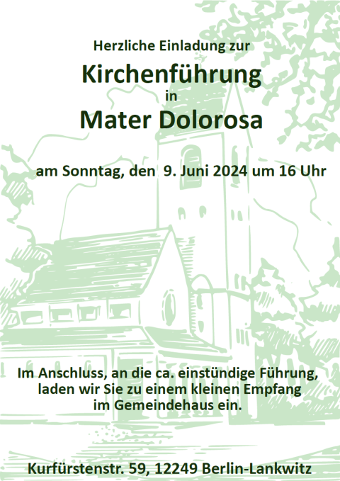 Einladung zur Kirchenführung am 9. Juni 2024